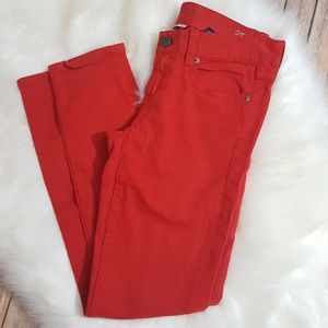 J Crew toothpick red jeans. Size 25
